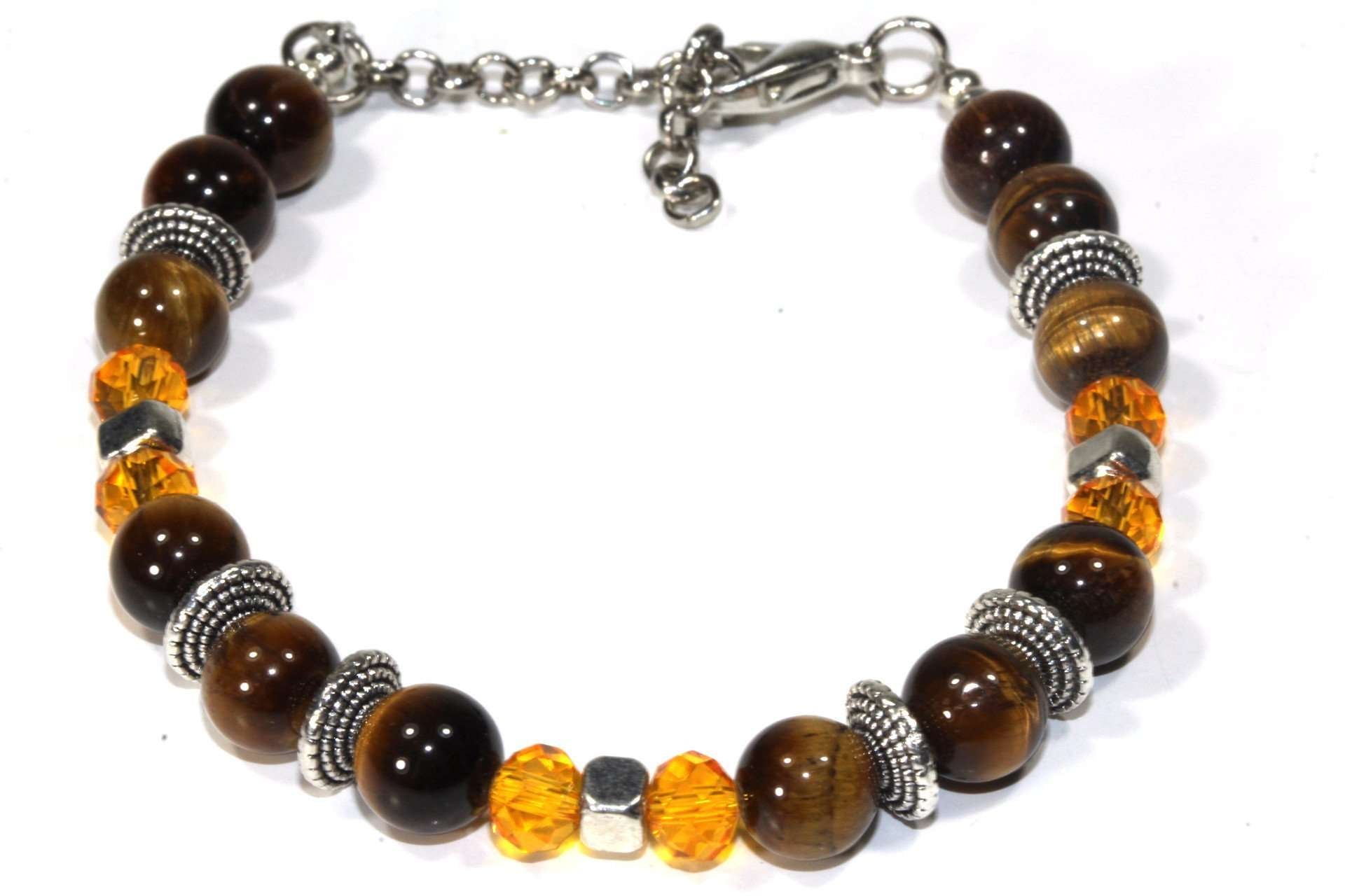 Tigers Eye Stones & Beaded Boho Bracelet-0