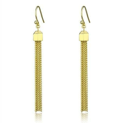 3W1207 - Gold Brass Earrings with Top Grade Crystal  in Clear