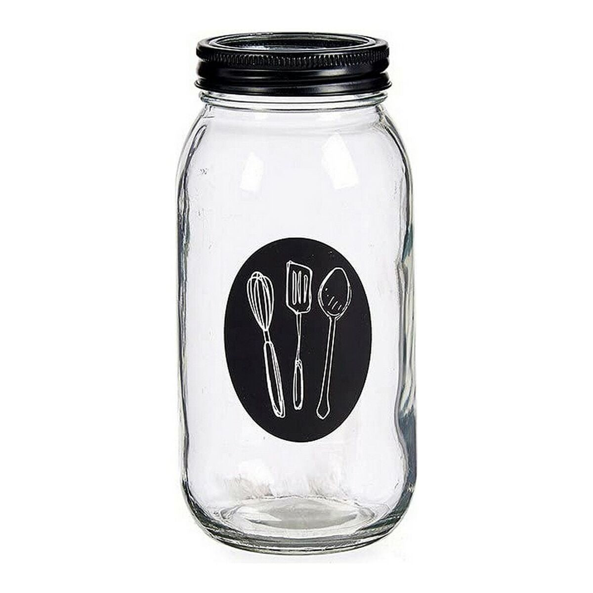 Cutlery Organiser 840 ml Metal Transparent Glass 9 x 17 x 9 cm