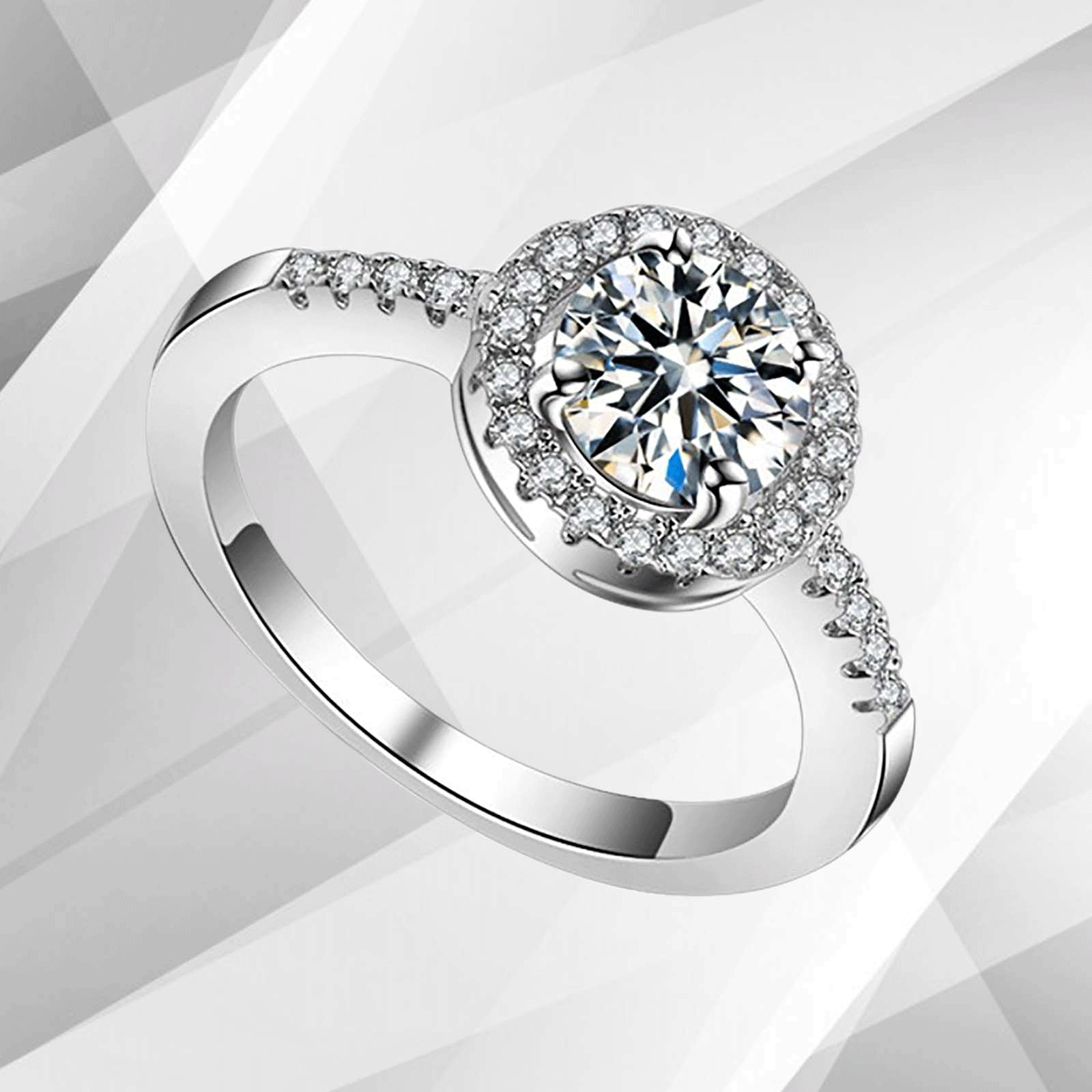 2.88Ct Large CZ Diamond Cushion Halo Bridal Engagement Ring 18Ct White