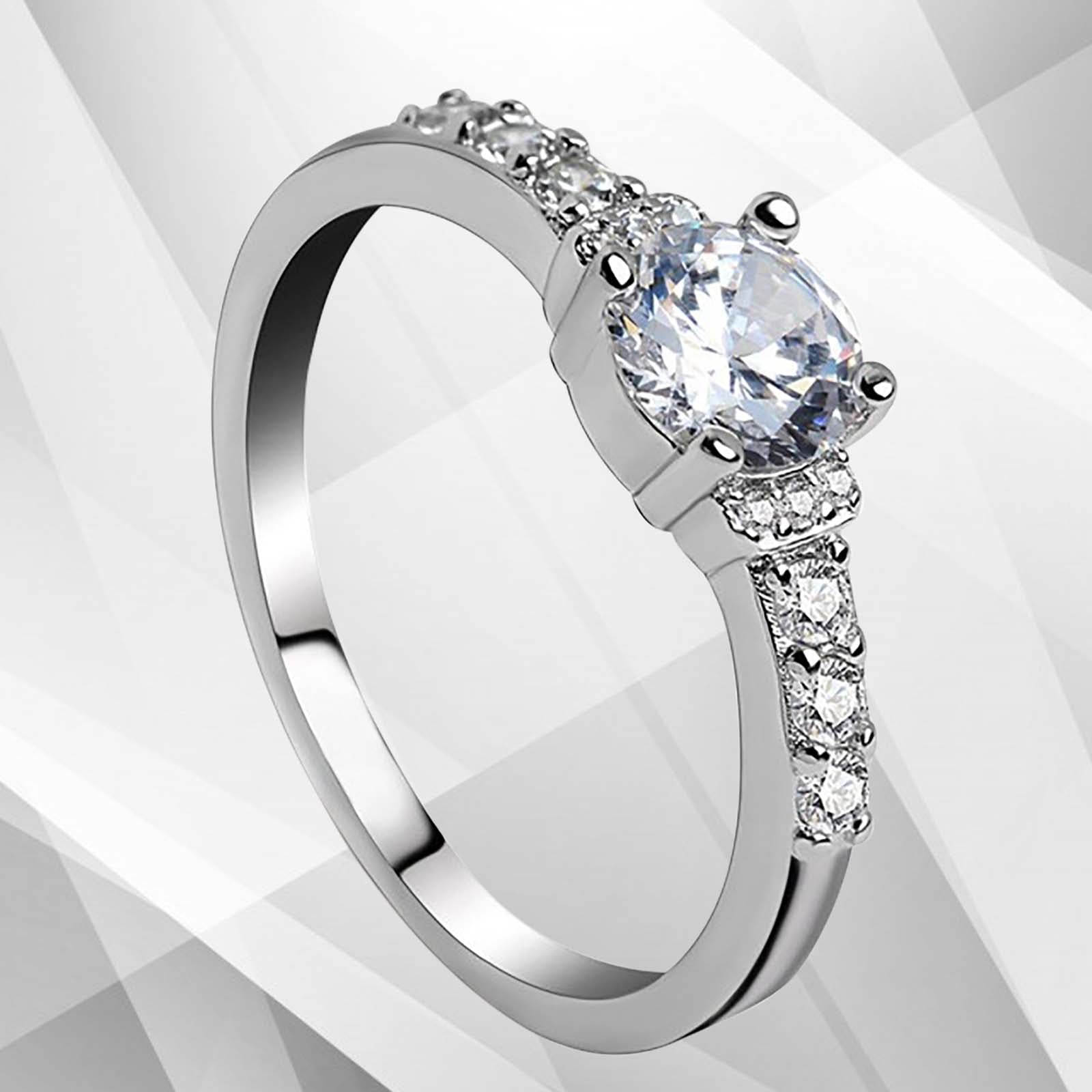 1.8Ct Round-Cut CZ Diamond Solitaire Bridal Engagement Ring 18Ct White