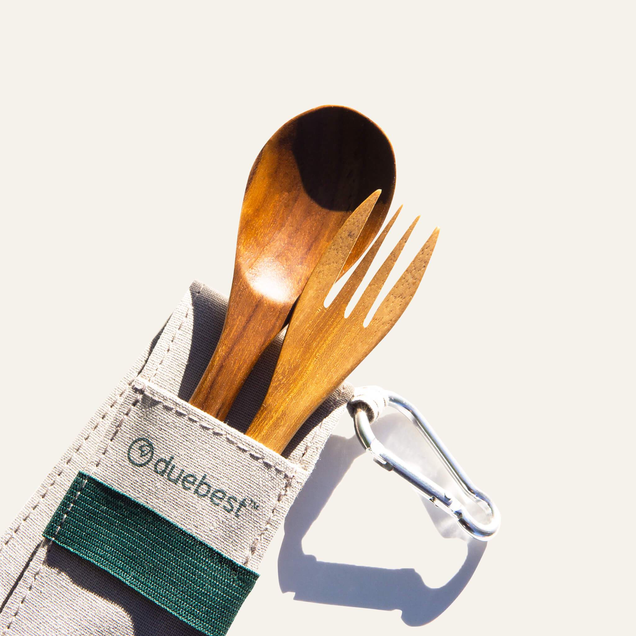 Reusable Wooden Cutlery Set (Compact)