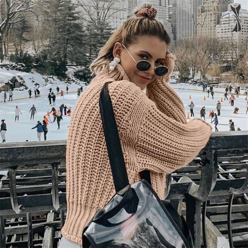 Winter Knitted Woman Sweaters Pullover Autumn Plus Size Casual Solid