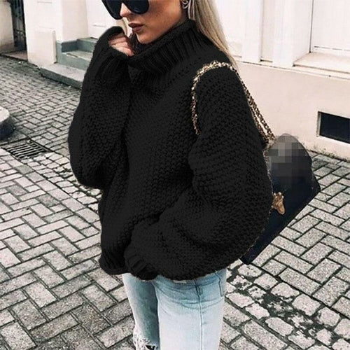 Winter Knitted Woman Sweaters Pullover Autumn Plus Size Casual Solid