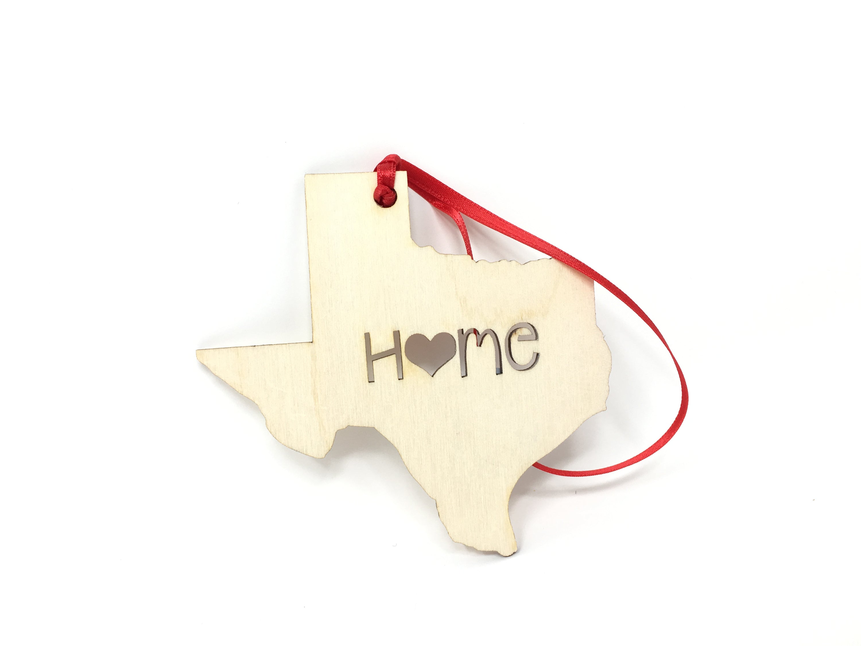 Texas State Wood Christmas Ornament