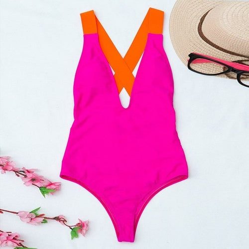 Sexy One Piece Swimsuits Plunging Swimwear