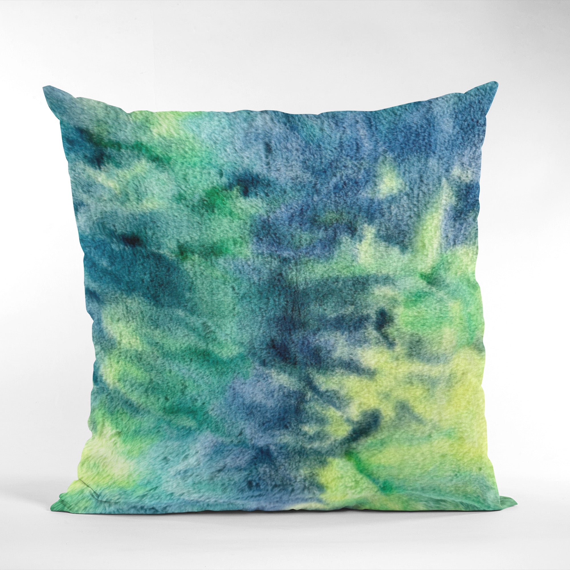 Plutus Green Yellow Blue Northern Lights Animal Faux Fur Luxury Throw