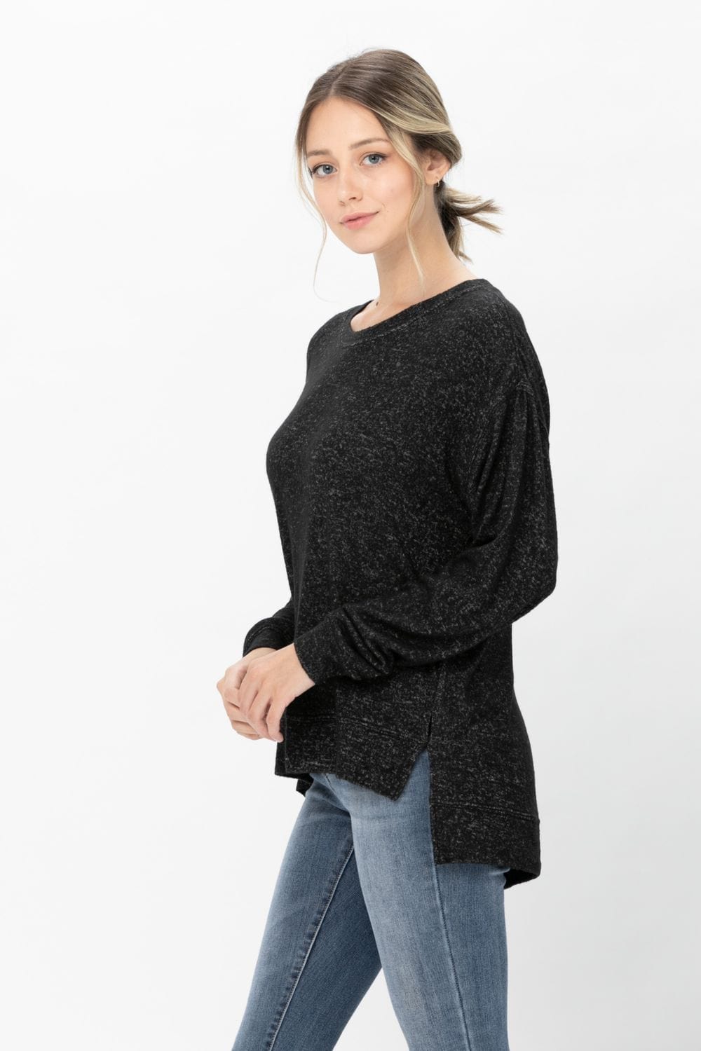 Casual Long Sleeve Round Neck T Shirts Blouses Sweatshirts Tops