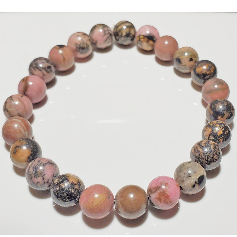 8mm Rhodonite Elastic Stretch Bracelet-0