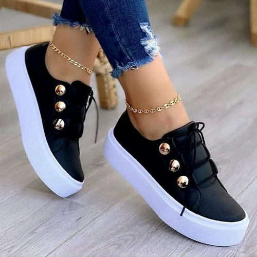 Light Breathable Casual Female Flat Shoes Gold/Black/White/Rose Gold