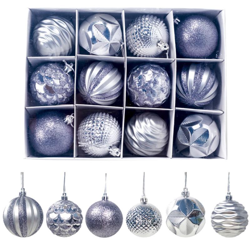 12 Pcs Christmas Supplies Gift Decoration Balls 6Cm