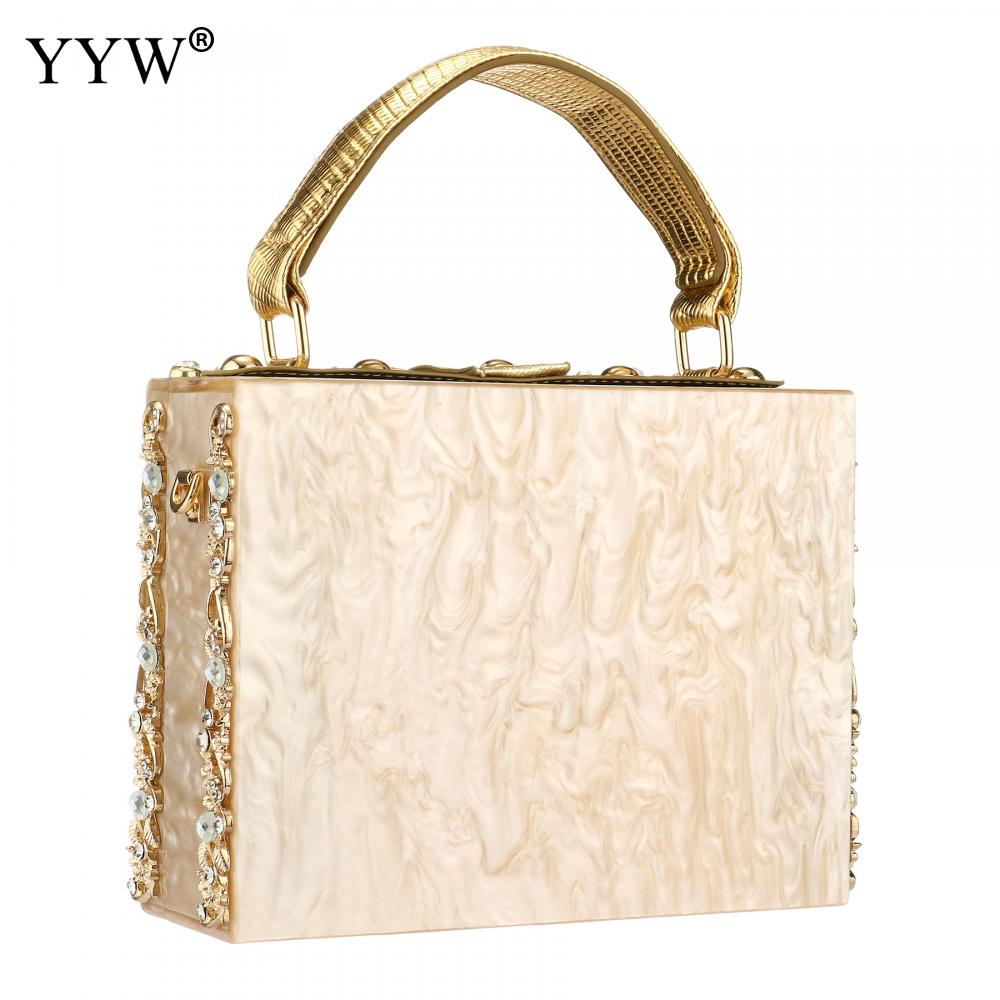 Acrylic Handbags Women 2022 Fashion Flower Shoulder Bags Evening Party