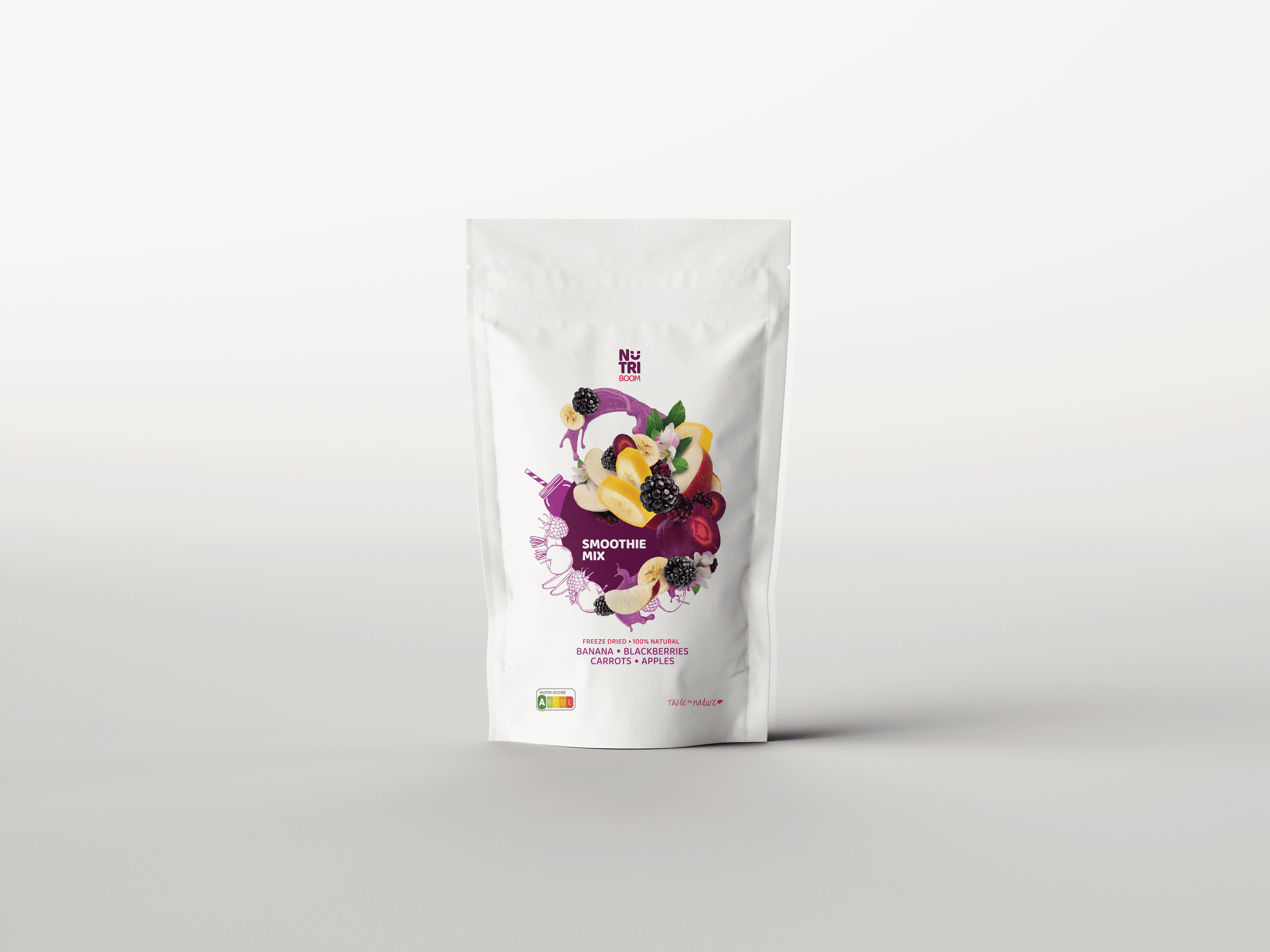 Freeze-dried Smoothie Mix Dark Purple - blackberries, banana, apples,