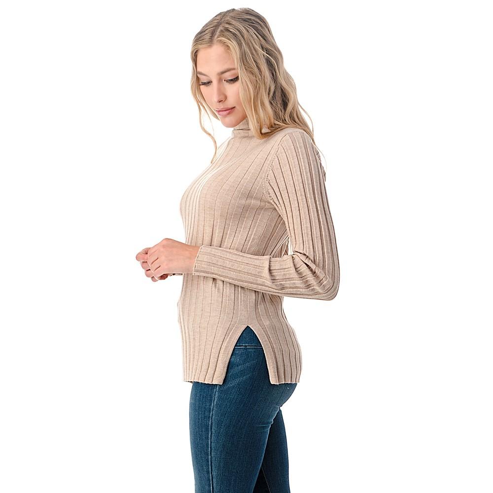 Women's Wool Long Sleeve Mock Neck Sweater