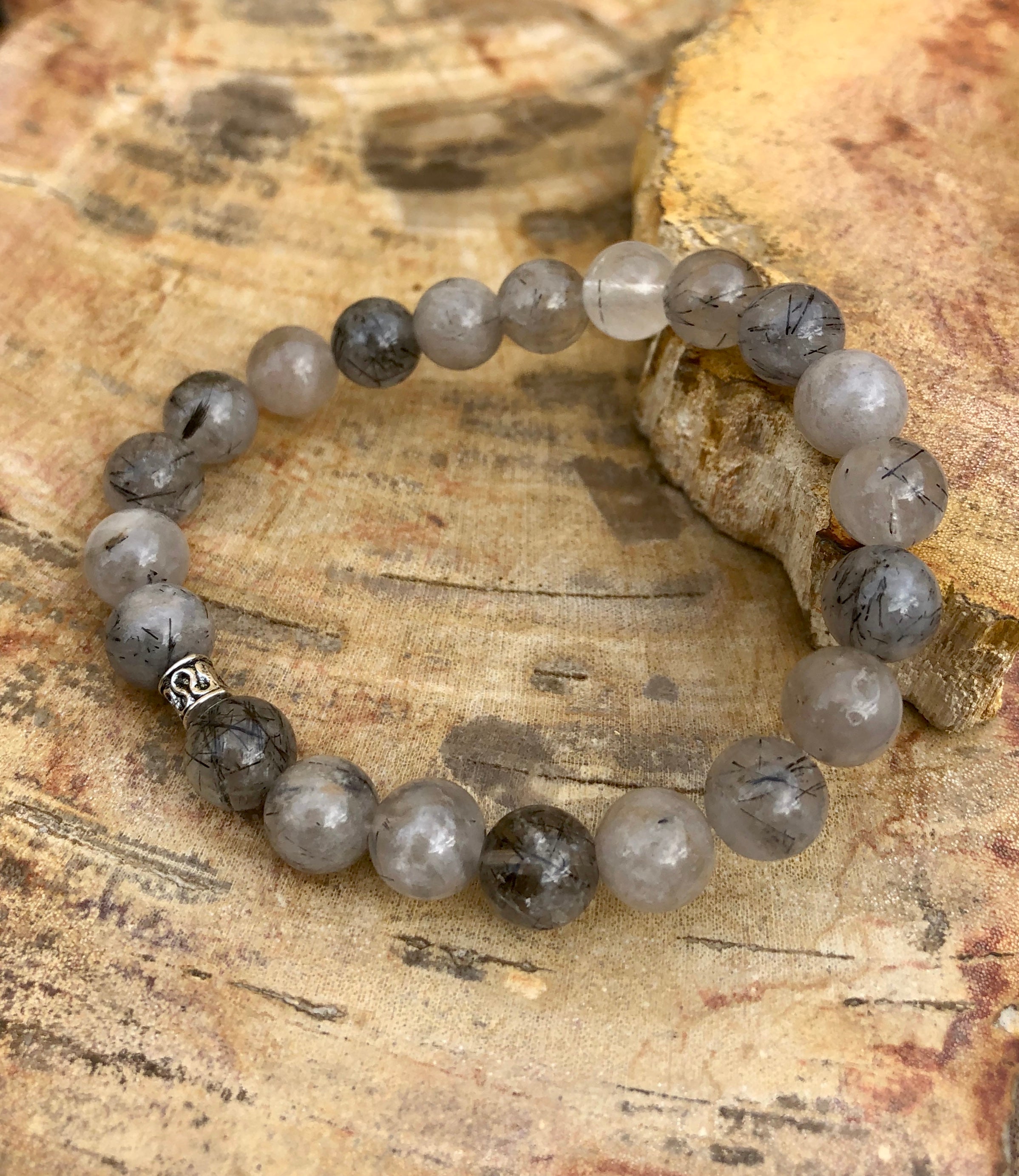 Black Tourmaline Quartz Stretch Bracelet! Natural Crystals & Handmade!