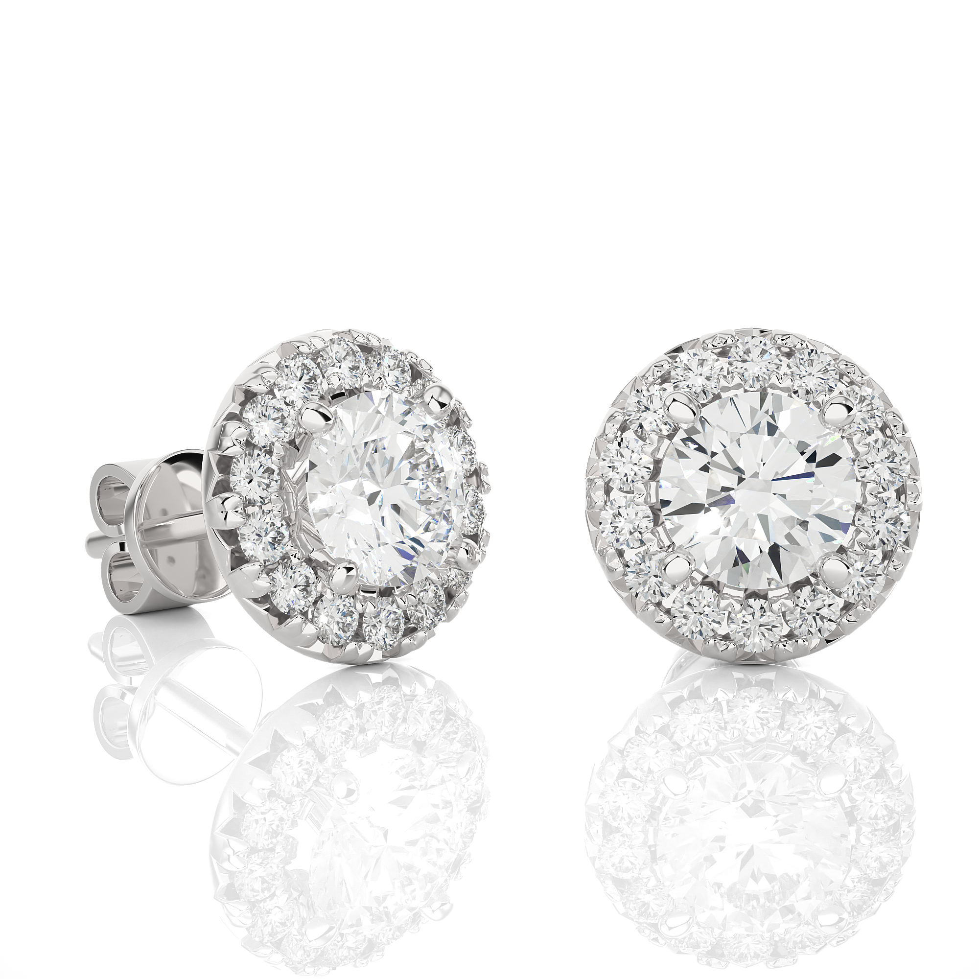 White Gold Moissanite Round Shape Detachable Earring – WE0081