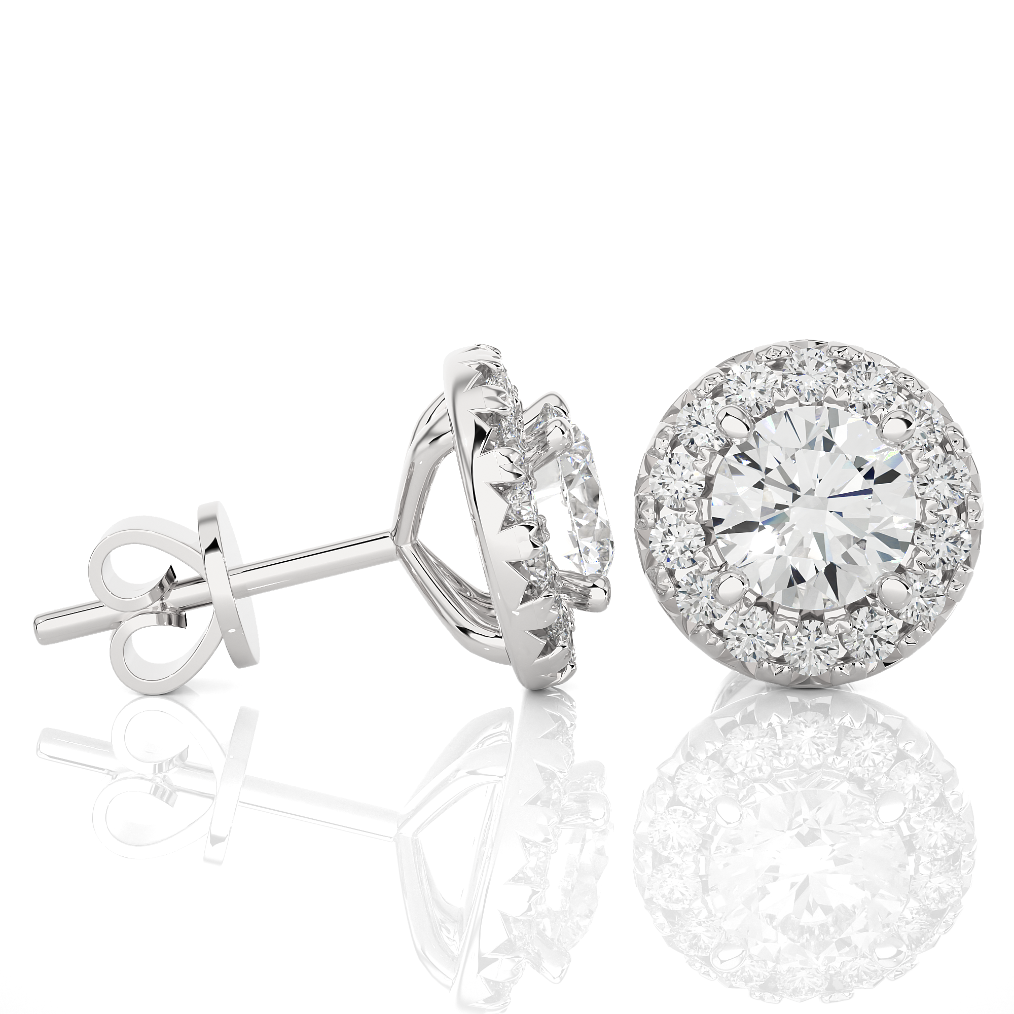 White Gold Moissanite Round Shape Detachable Earring – WE0081