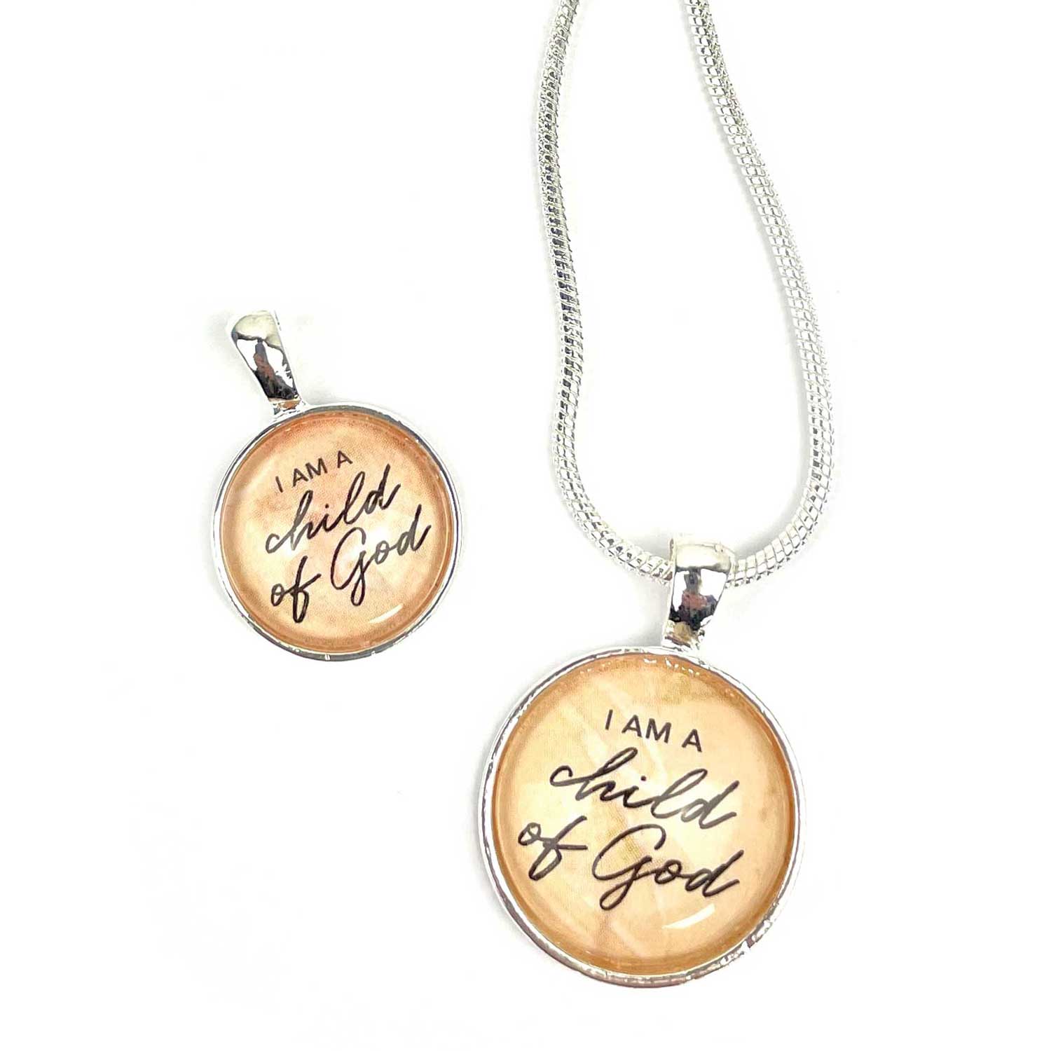 "I Am A Child of God" Christian Scripture Pendant Necklace –