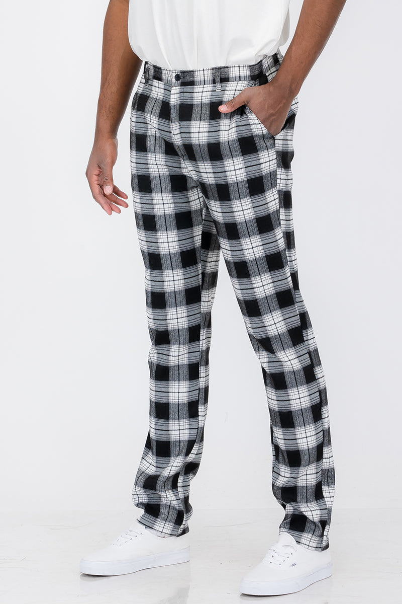 Plaid Slim Fit Trouser Pants