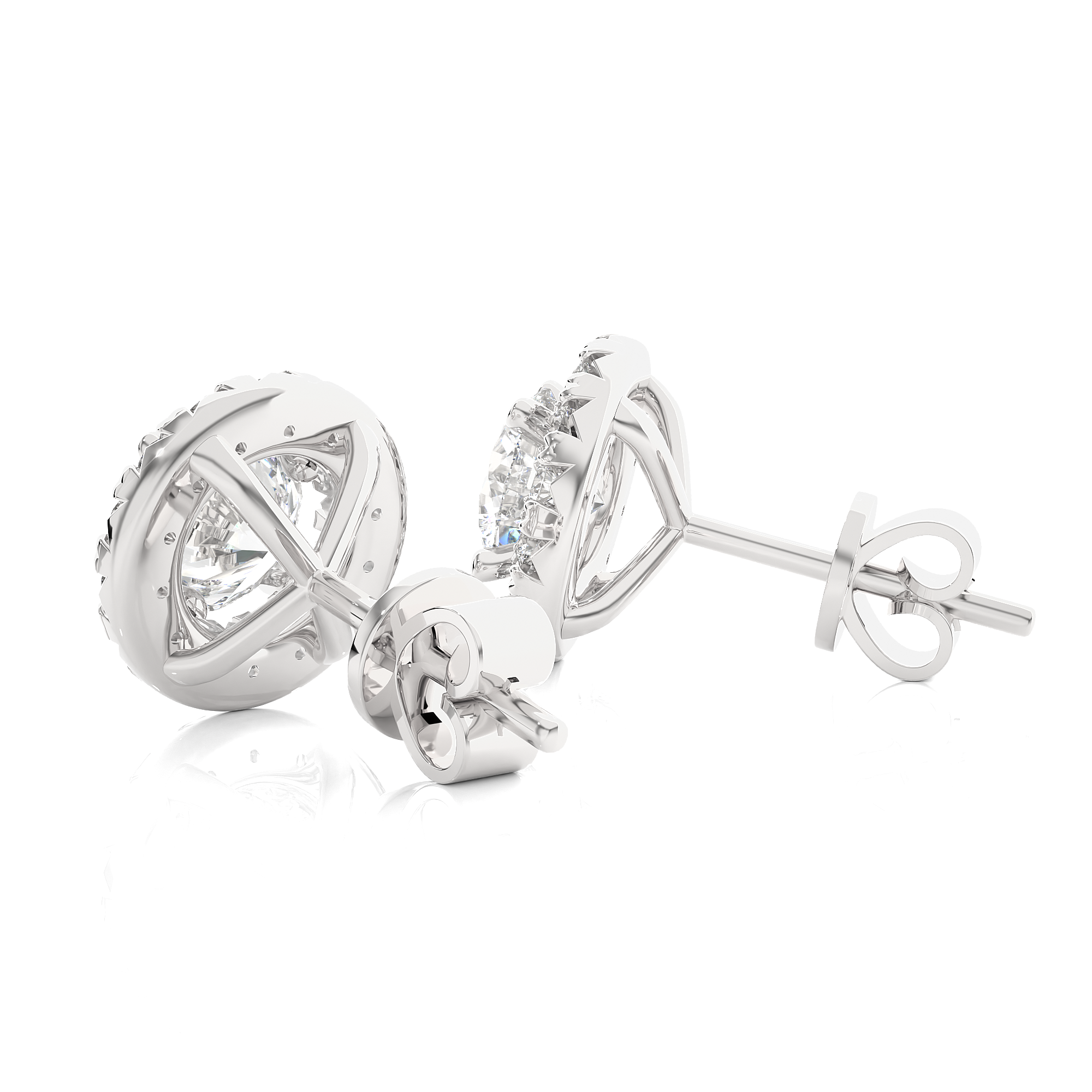 White Gold Moissanite Round Shape Detachable Earring – WE0081