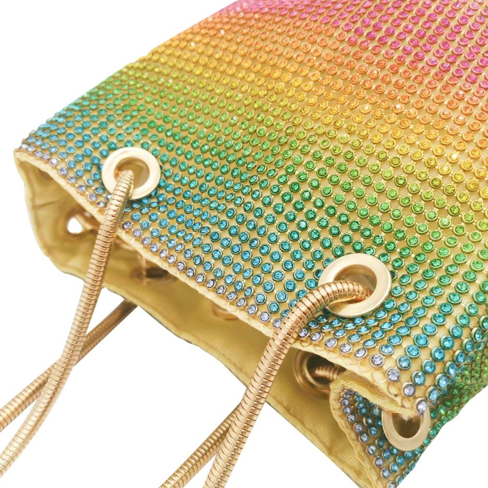 De FGG Rainbow Women Mini Chain Shoulder Purses and Handbags Crystal Clutch Evening Bags Rhinestone Party Crossbody Bag-30