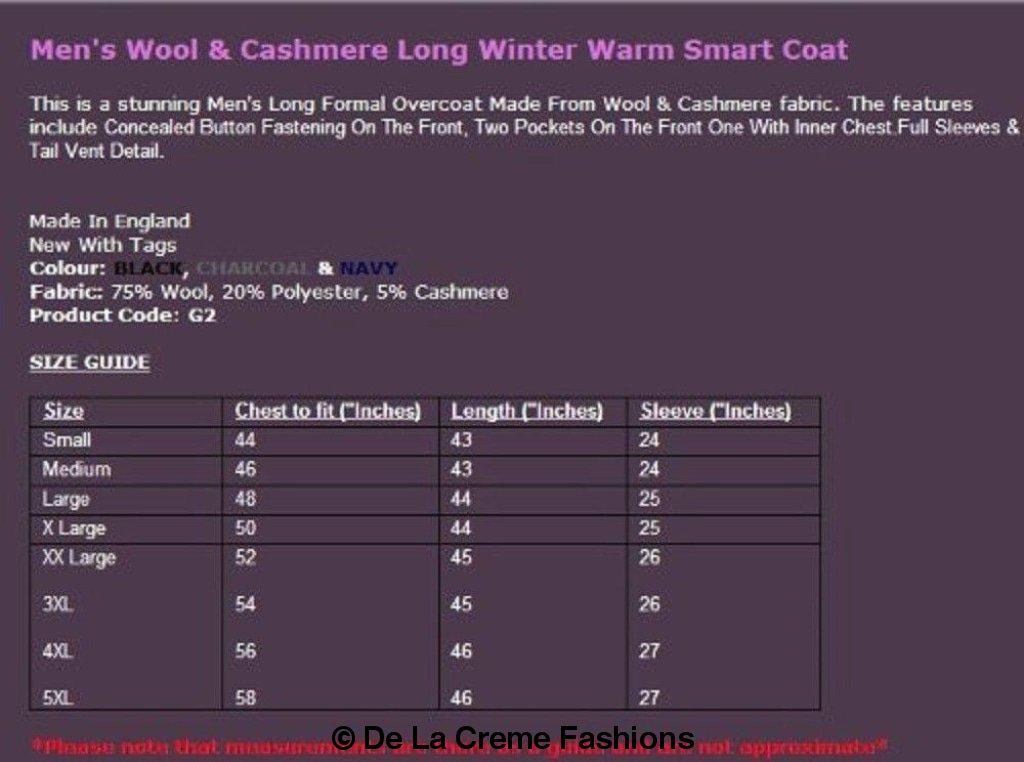 De La Creme MAN - Wool & Cashmere Long Formal Overcoat