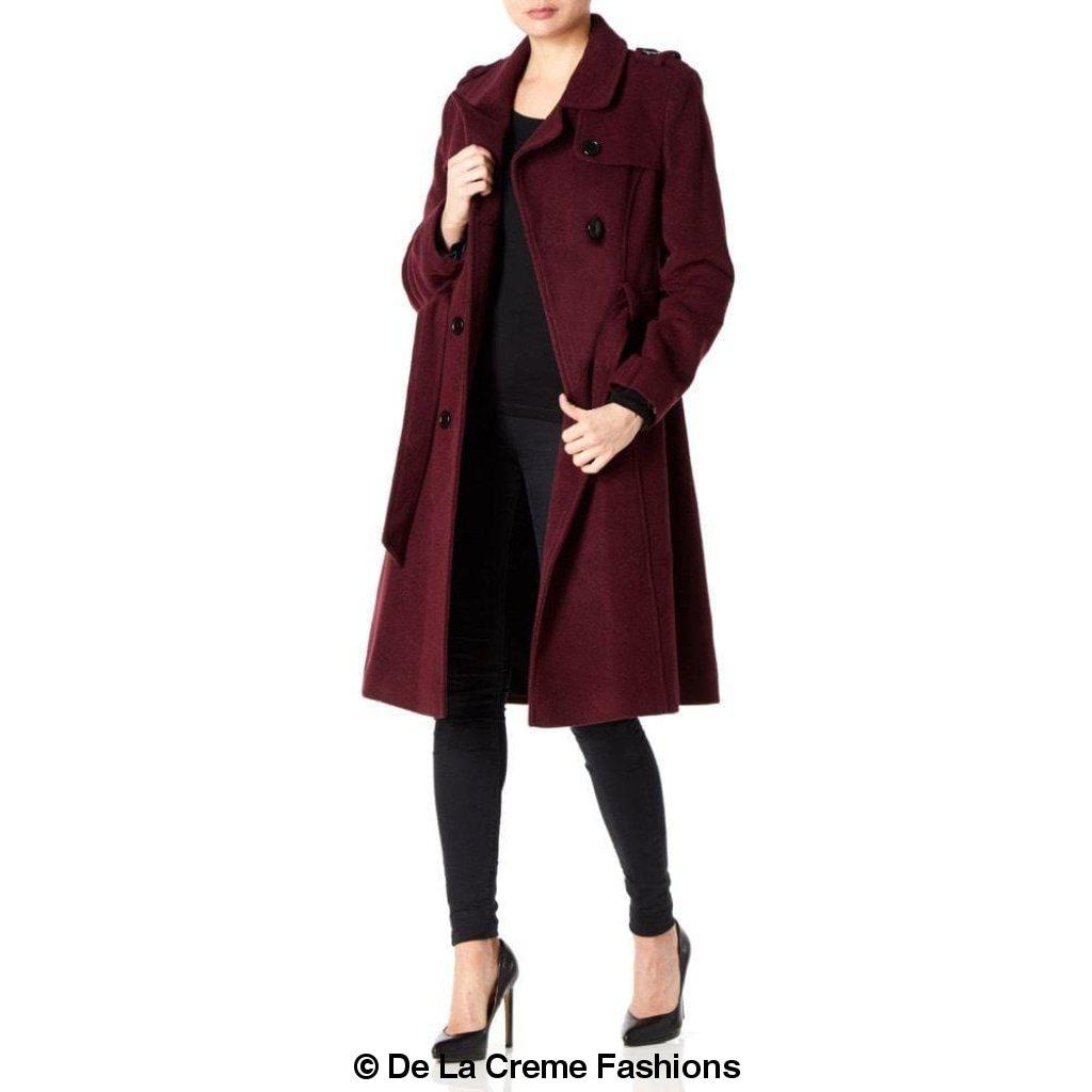 Wool and Cashmere Blend Military Coat (9048)