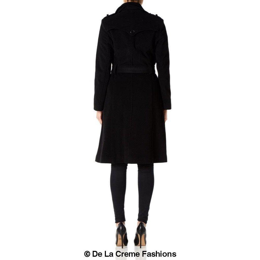 Wool and Cashmere Blend Military Coat (9048)