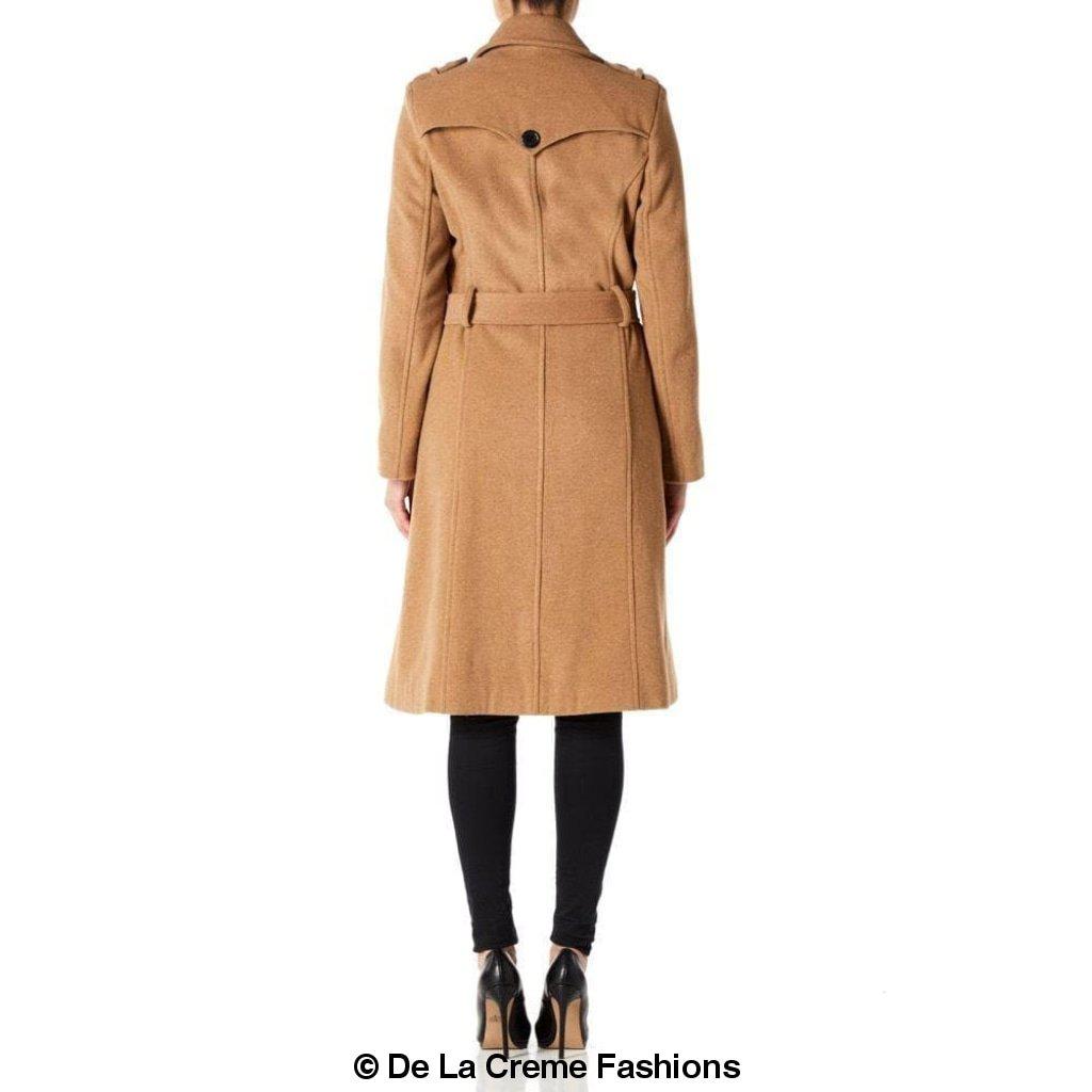 Wool and Cashmere Blend Military Coat (9048)