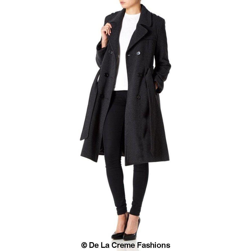 Wool and Cashmere Blend Military Coat (9048)