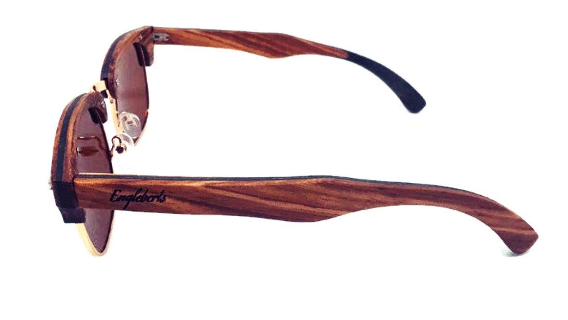 Ebony and ZebraWood Sunglasses, Tea Polarized Lenses