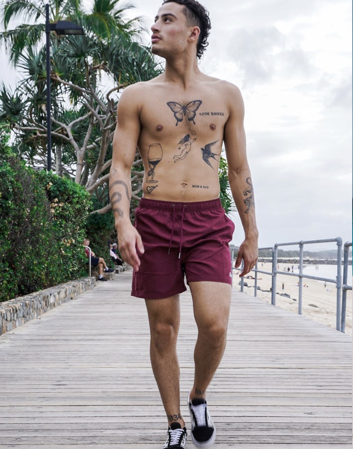 Burgundy Swim Shorts