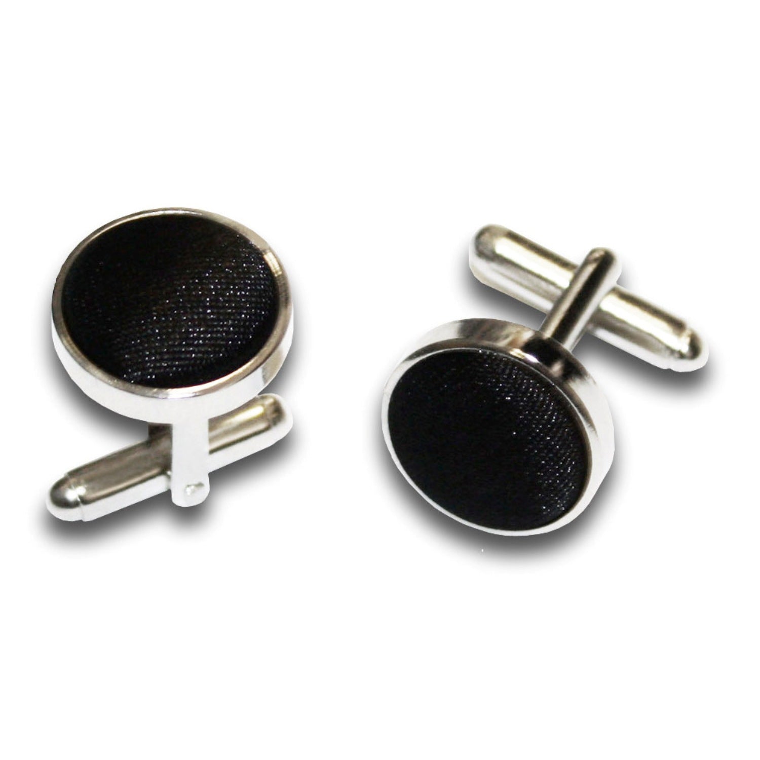 Plain Satin Cufflinks - Black