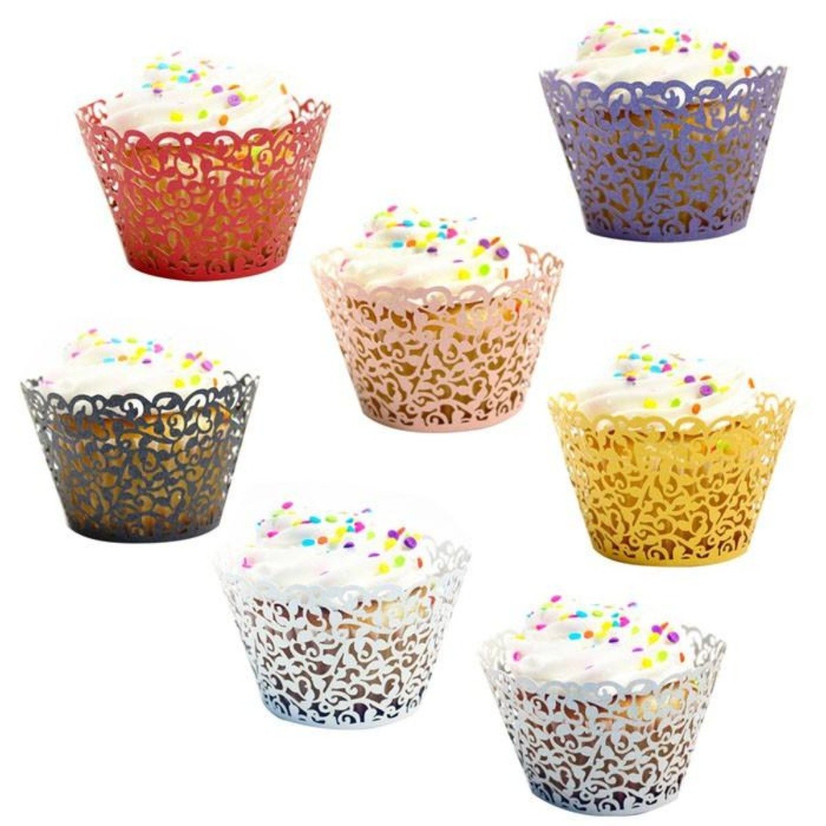 Little Vine Lace Laser Cut Cupcake Wrapper 100 pcs set