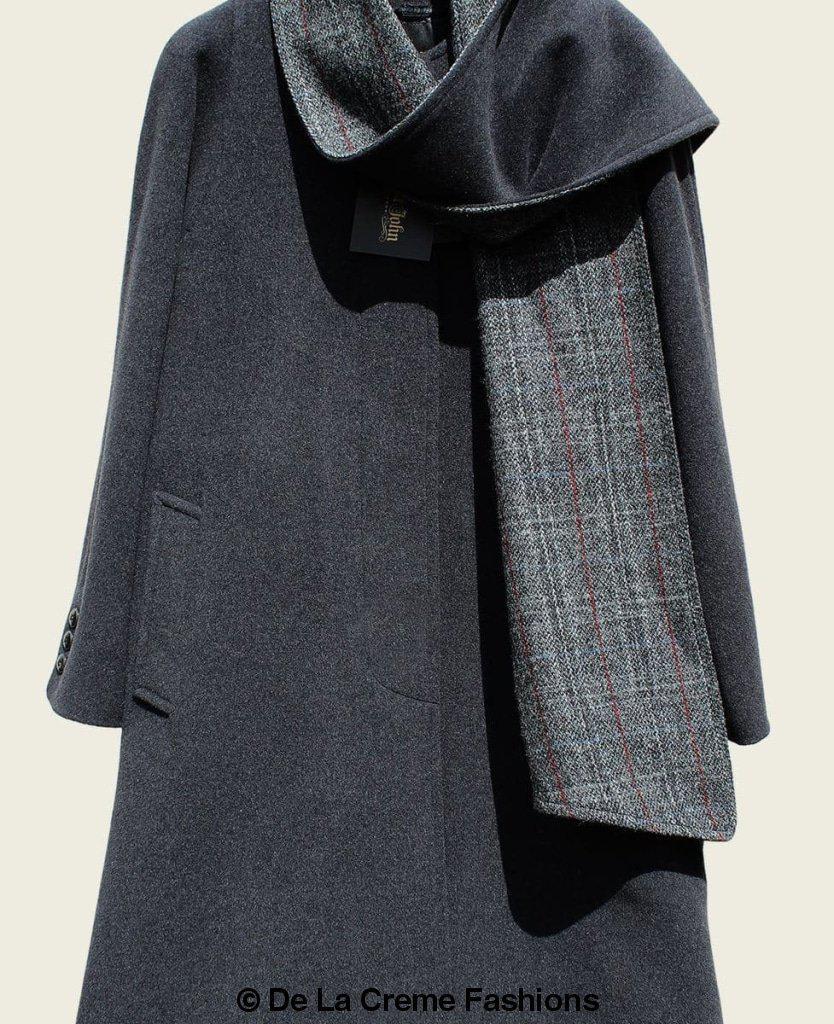 SCARPIA - Wool & Cashmere Overcoat With Scarf Detail