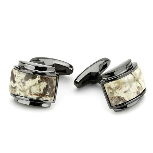 TK3290 - IP Light Black  (IP Gun) Stainless Steel Cufflink with