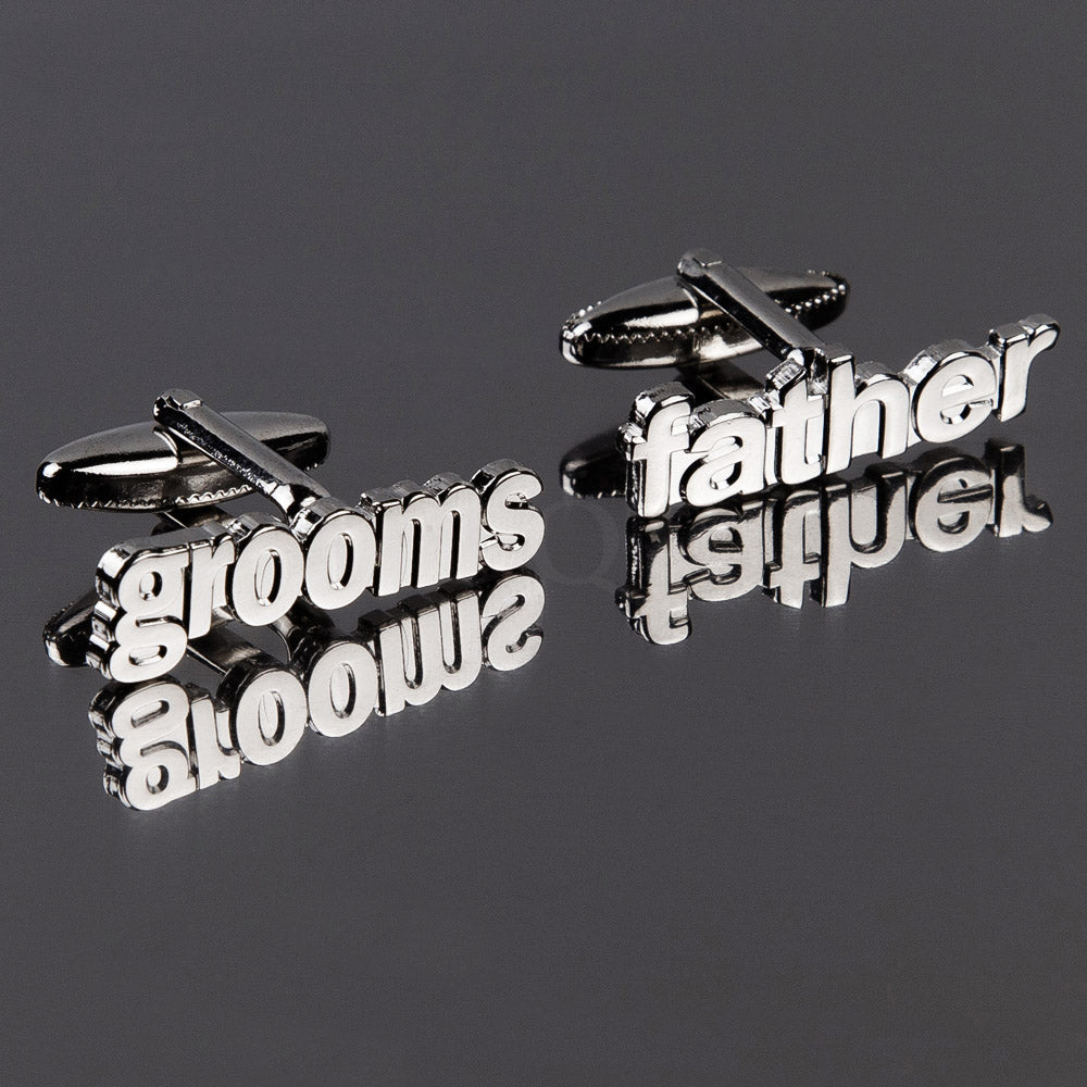 Cut Out Words Wedding Cufflinks - Grooms Father