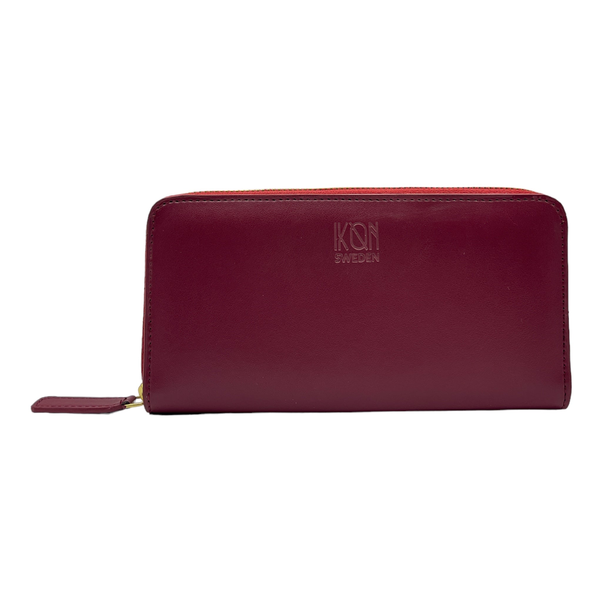 Kivik | Apple Leather Long Zip Wallet - Wine Red-4