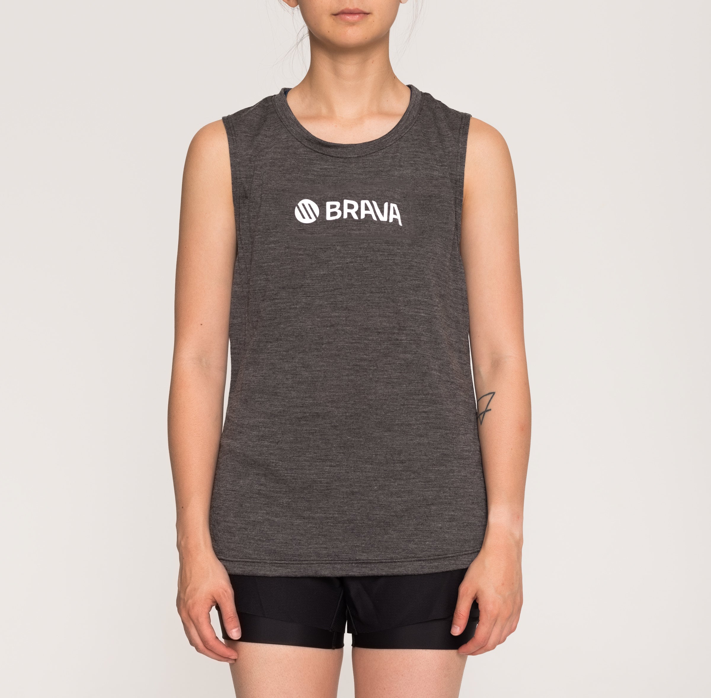 Merino Tank - Charcoal-3