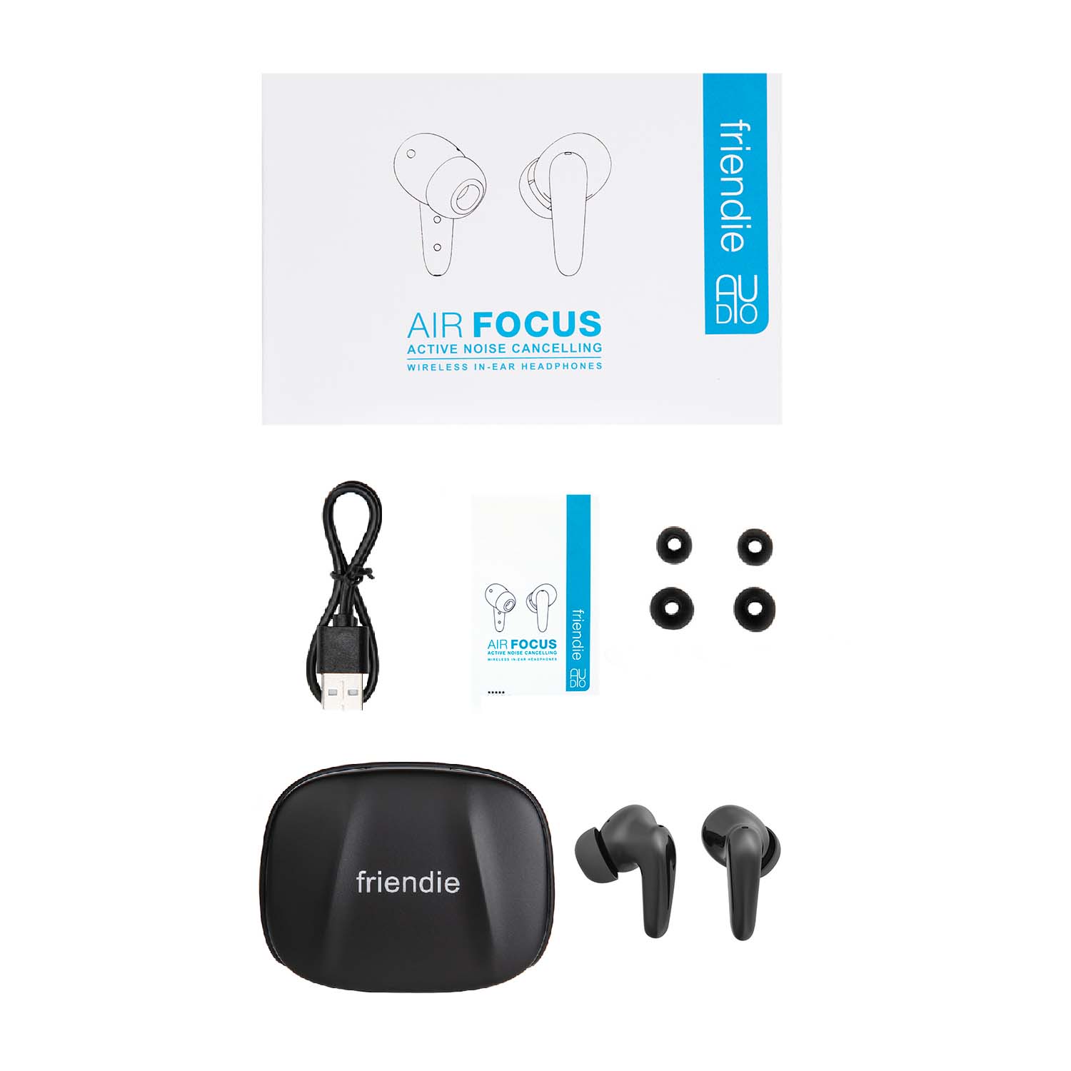 AIR Focus ANC Matte Black Active Noise Cancelling Earbuds (In Ear Wireless Headphones)-6