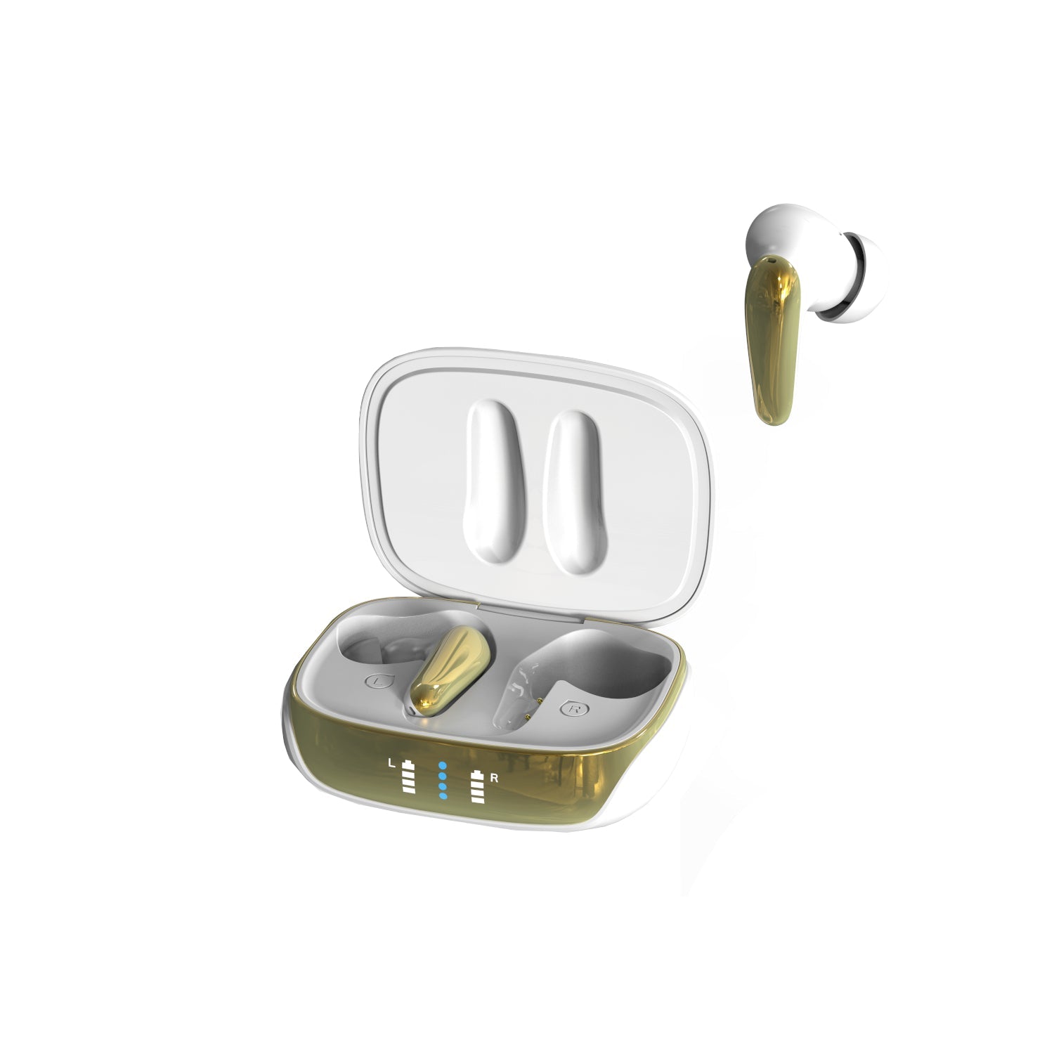 AIR Focus ANC Pearl White and Gold Active Noise Cancelling Earbuds (In Ear Wireless Headphones)-1