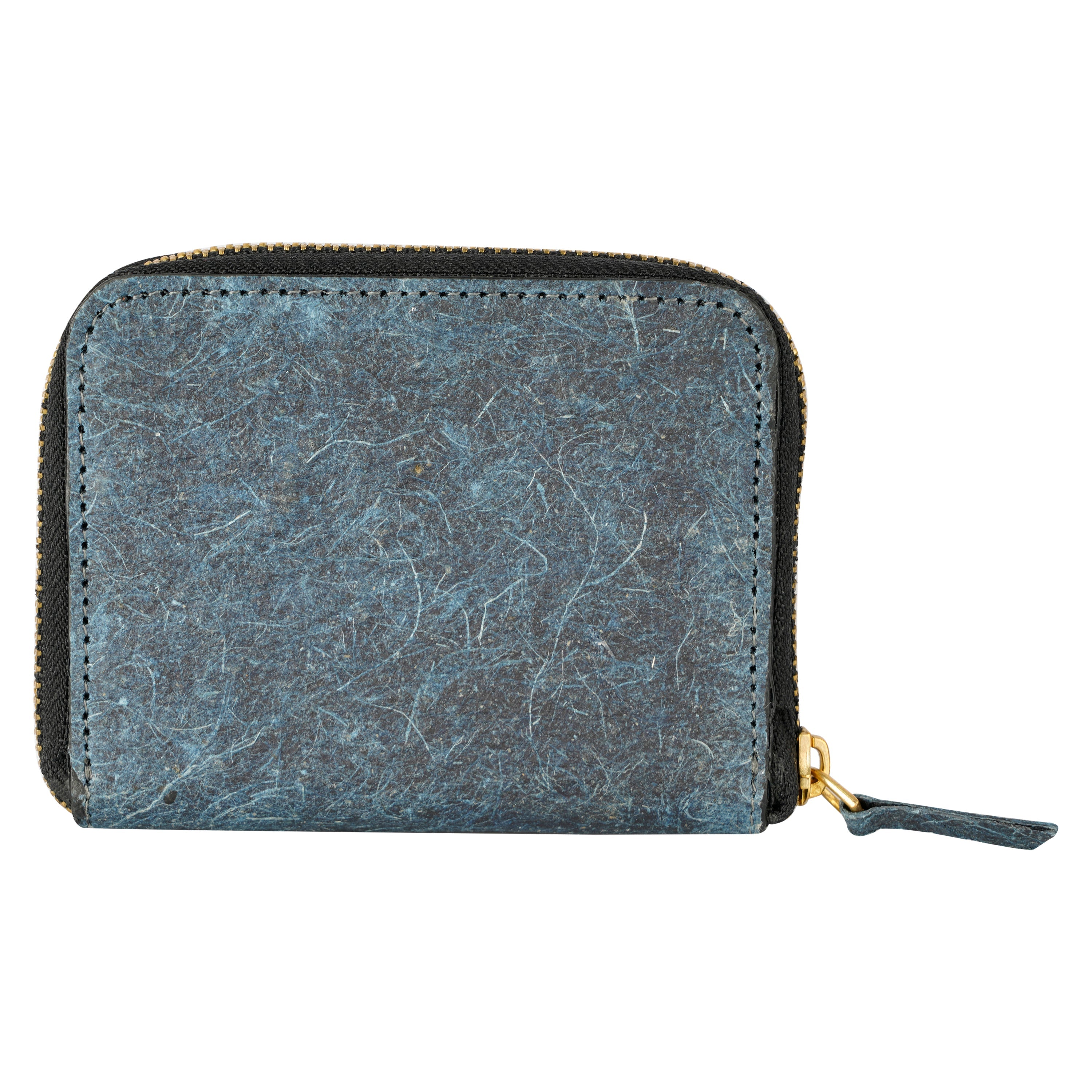 Coconut Leather Zip Pouch - Dark Indigo-1