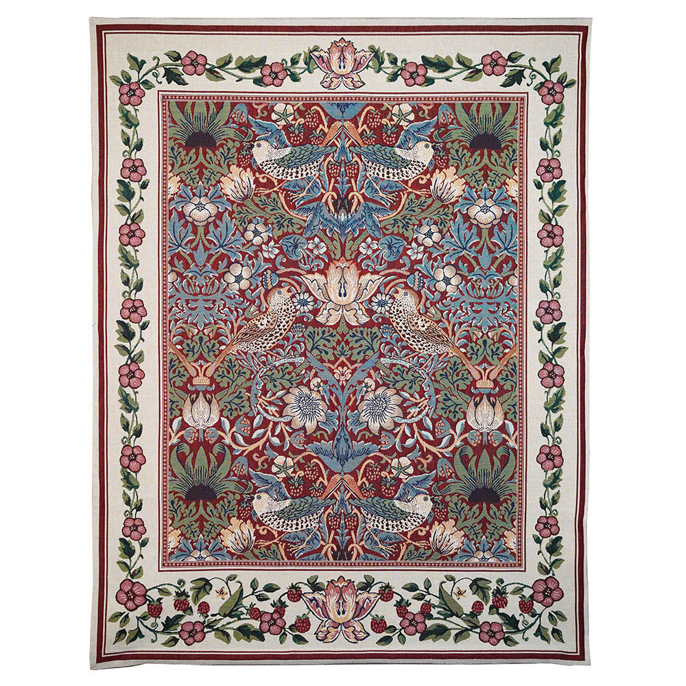 William Morris Strawberry Thief Red - Wall Hanging 110cm x 139cm (70 rod)-1