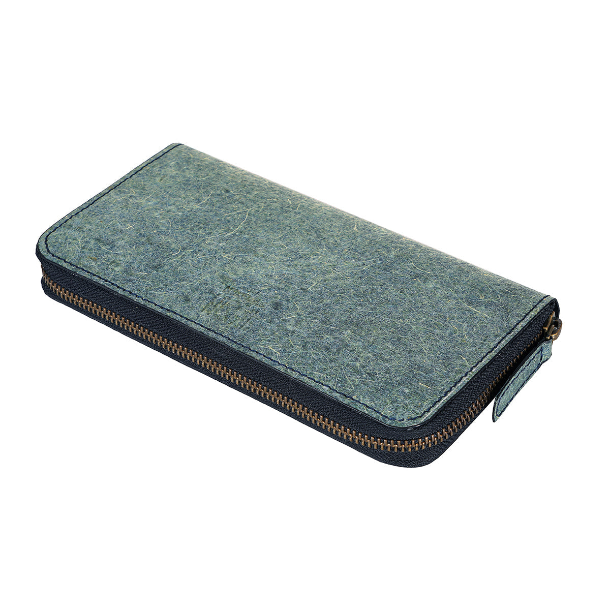 Kochi | Coconut Leather Long Zip Wallet - Ocean Green-3