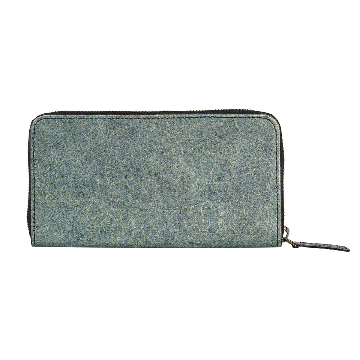 Kochi | Coconut Leather Long Zip Wallet - Ocean Green-4