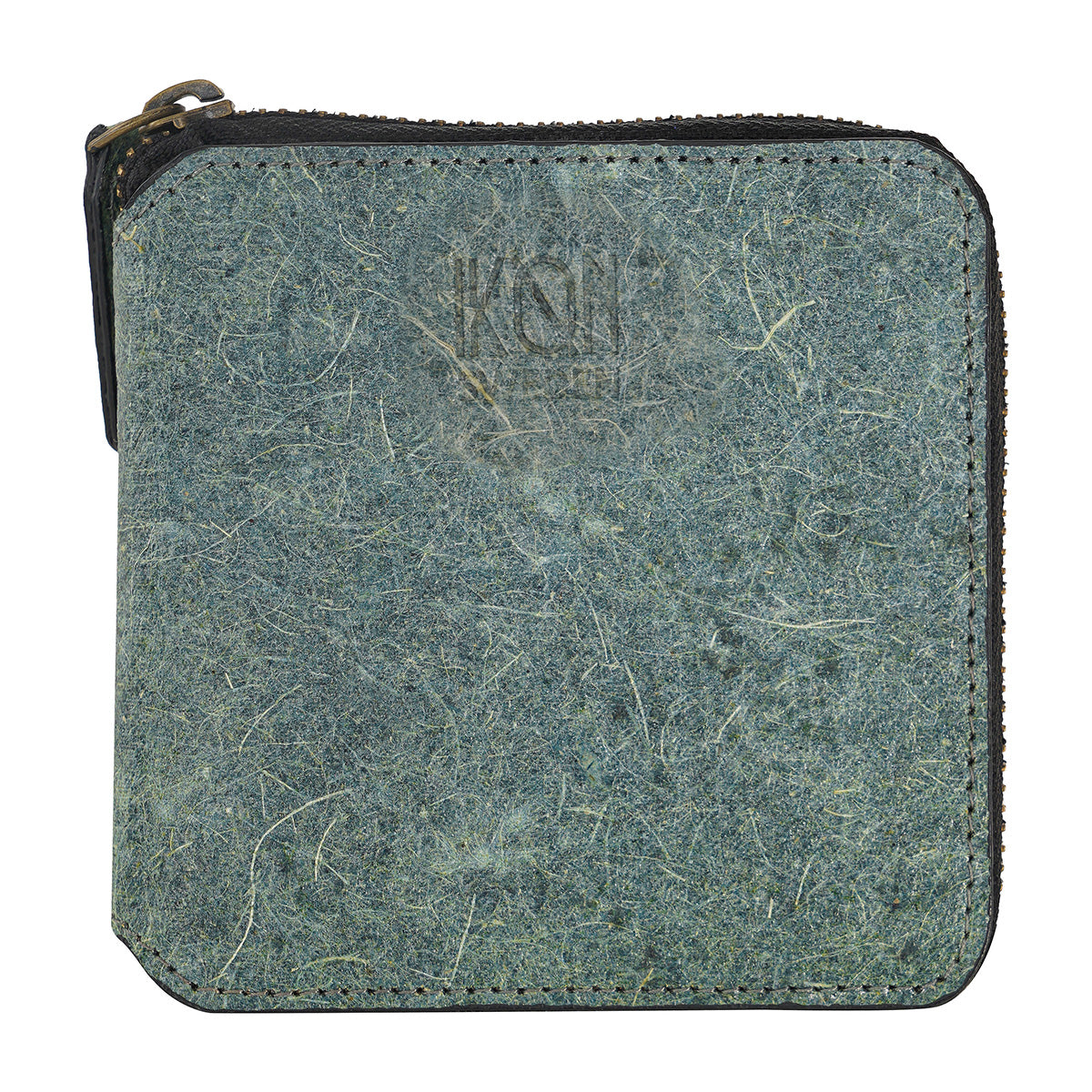 Kochi | Coconut Leather Small Zip Wallet - Ocean Green-2