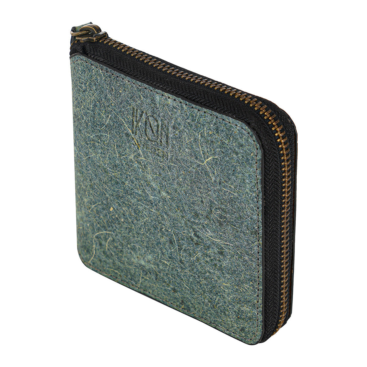 Kochi | Coconut Leather Small Zip Wallet - Ocean Green-1