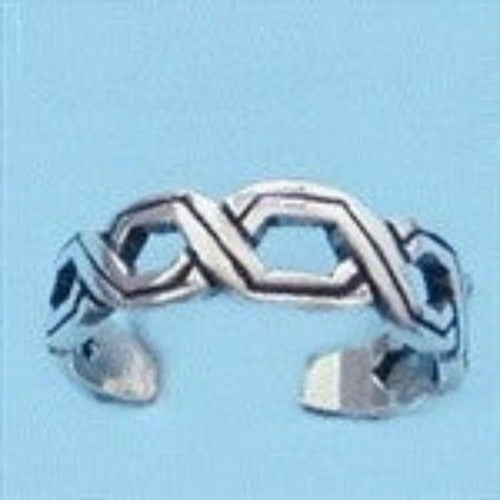 Braid Design Sterling Silver Toe Ring-0