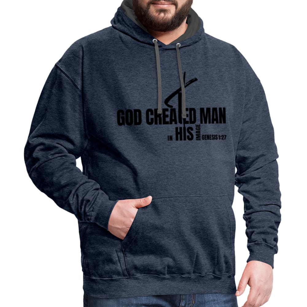 Mens Hoodie - Pullover Hooded Sweatshirt - Graphic/god Created Man-1