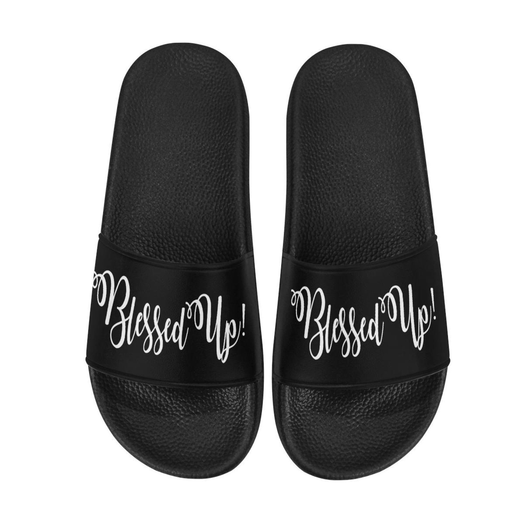 Womens Slides, Flip Flop Sandals, Blessed Up  Print-2